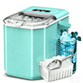 Countertop Ice Maker 26.5 Lbs Per Day - 9 Ice Cubes Ready in 6 Minutes, Portable Ice Machine with Self-Cleaning, 2 Ice Sizes S/L, Compact Ice Maker for Home Kitchen Office Bar RV - Green