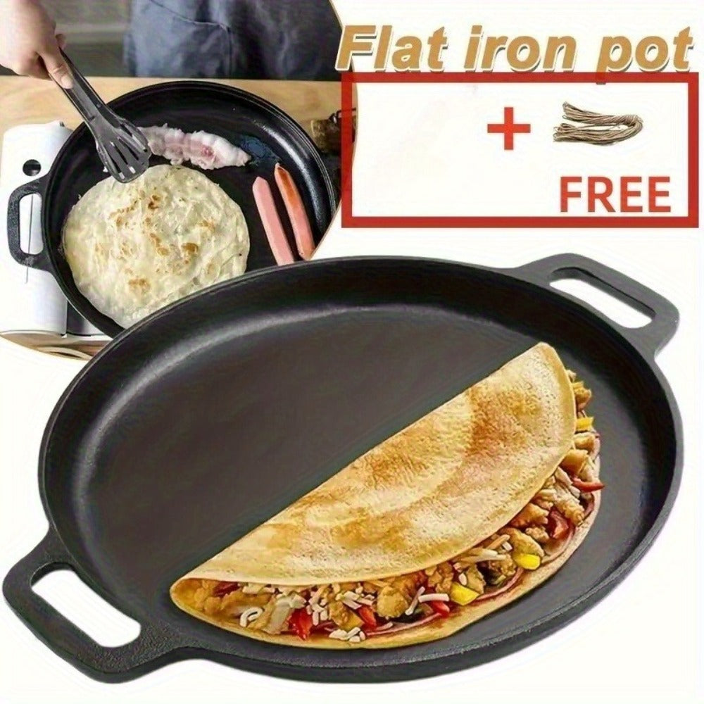 Cast Iron Frying Pan Non-Stick 11 Inch 28cm ¨C Rust-Proof Anti-Deformation Even Heating | Oven & Induction Safe Skillet for Pizza Barbecue & Camping | Durable Cast Iron Pan Single or 2-Pack