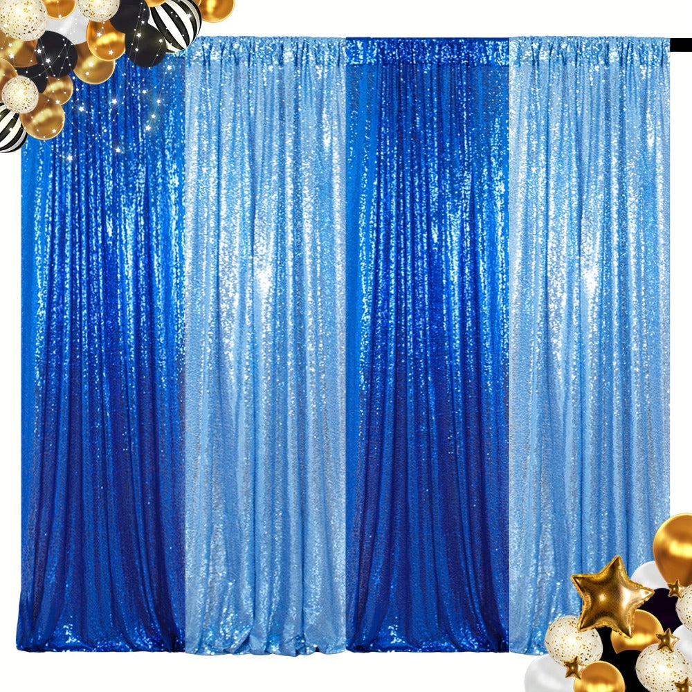 Sequin Backdrop Curtain 4 Panels 2FTx8FT ¨C Shimmer Glitter Background for Wedding Party Photo Booth Decoration