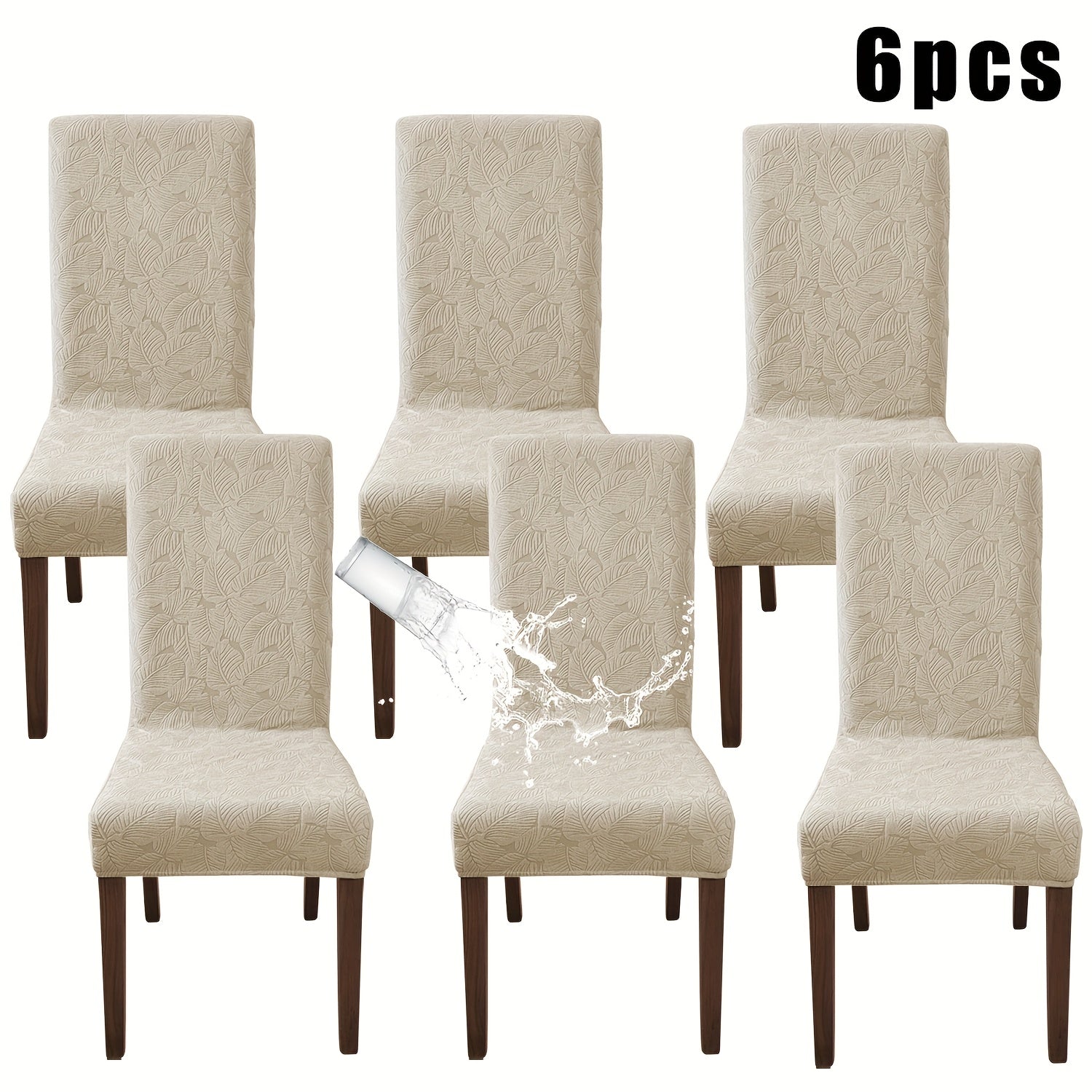 Stretch Dining Chair Covers Set of 4/6 - Plant Print Slipcovers for Dining Room Kitchen Chairs, Elastic Parsons Chair Protector, Home Decor