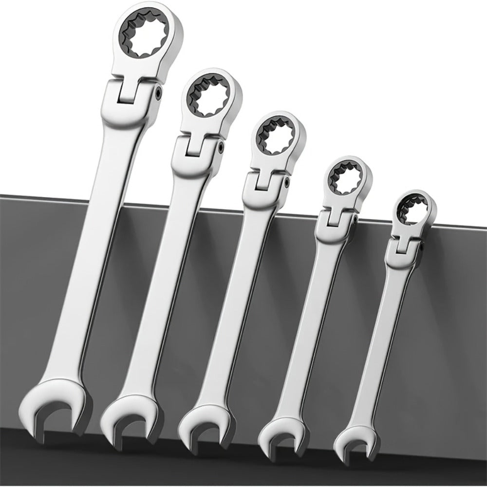 Ratcheting Wrench Set 16pcs Flex Head 180¡ã, Metric 6-22mm CR-V Steel Combination Wrench Kit with 72-Tooth Ratchet & Organizer Bag, Professional Flex Head Ratchet Wrench for Auto & Home Repair