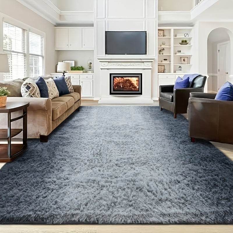 Gradient Color Soft Area Rug - Washable Anti-Slip Shaggy Fluffy Carpet for Living Room & Bedroom | Modern Machine-Made Floor Mat in Extra Large Sizes | Cozy Plush Rug in Multiple Colors