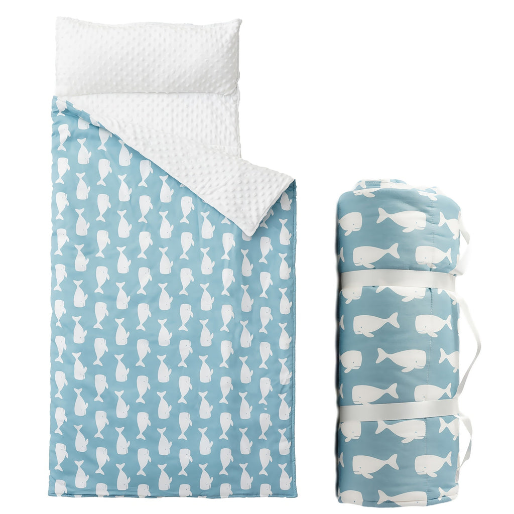 Kids Nap Mat Roll-Up Sleeping Mat for Daycare & Travel - 100% Polyester, Machine Washable, Fun Prints