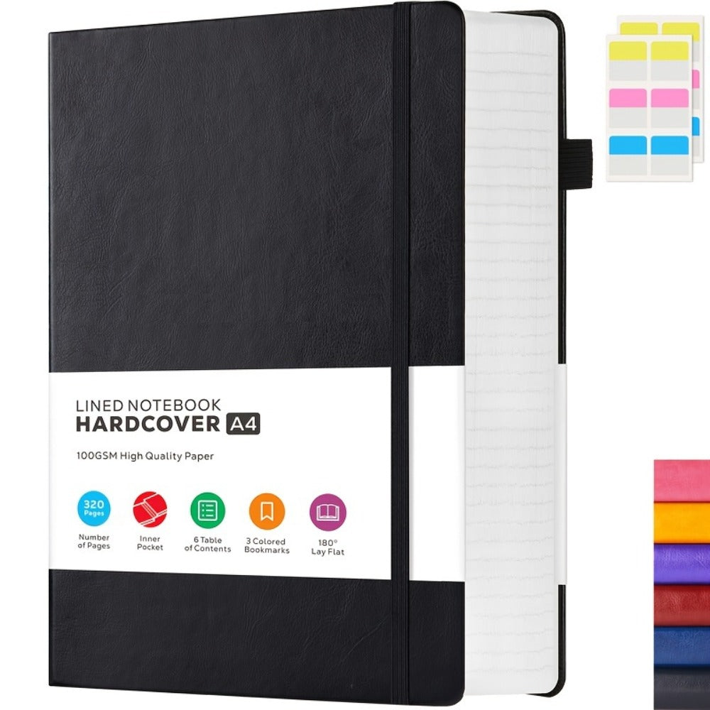 A4 Hardcover Lined Journal Notebook 320 Pages, Faux Leather College Ruled Notebook with 100GSM Thick Pages, 8.5x11 Large Writing Journal for Women Business School