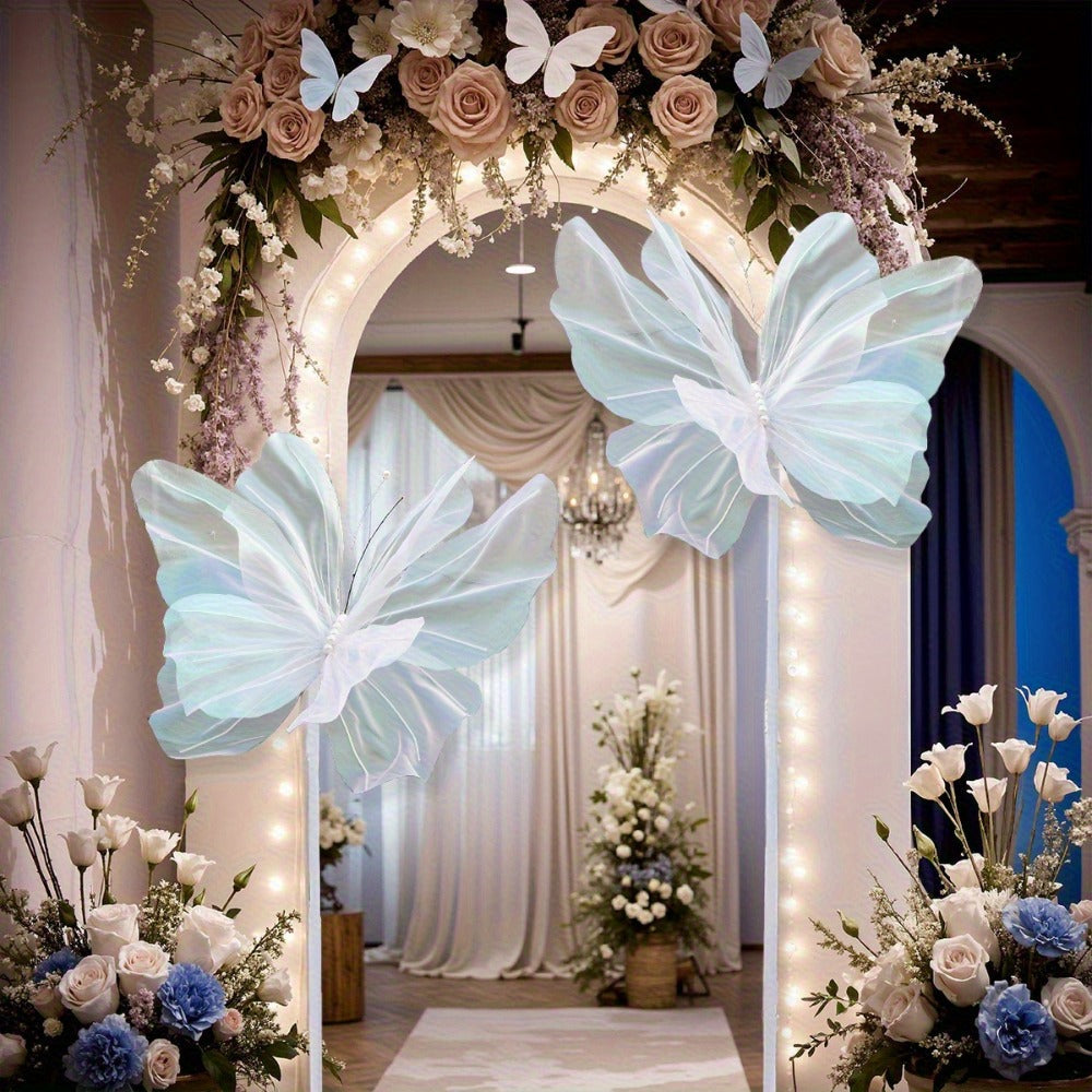 3D Butterfly Wall Decor Large 50cm Artificial Butterfly Decorations for Wedding Birthday Baby Shower Party Home Wall Decor 3 Pieces