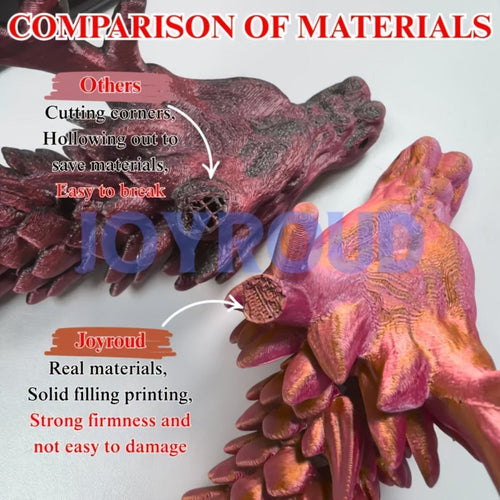 3D Printed Dragon 35.4 Inch with Flexible Joints ¨C Articulated Poseable Dragon Figurine for Car Dashboard, Home Decor & Desk Display, Perfect for Christmas, Halloween & Birthday Gifts