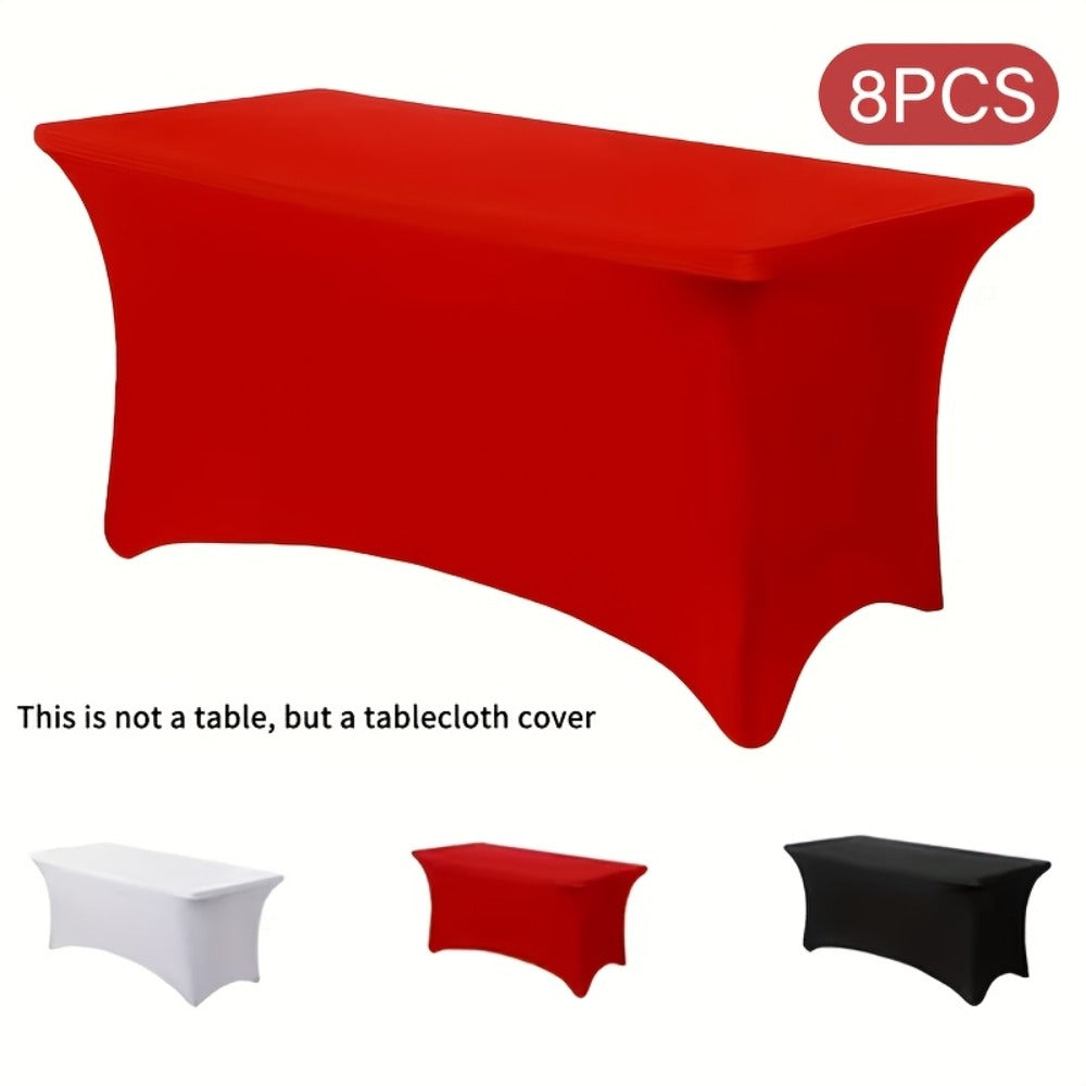 Spandex Tablecloth 6 Foot Rectangular Stretch Table Cover for Parties Weddings Banquets ¨C Wrinkle-Free Full Coverage Fitted Table Cloth for Events