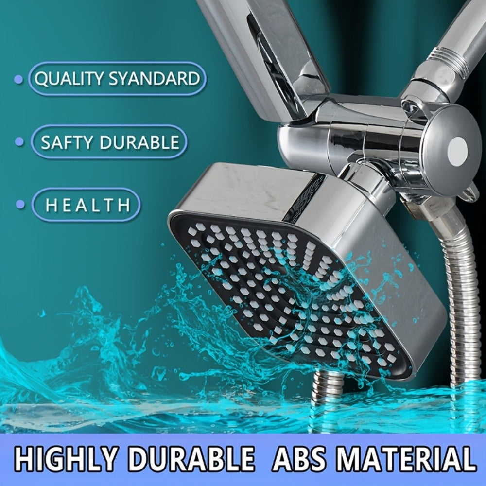 Handheld Shower Head Kit 4 Inch High Flow with Long Hose 3-Way Diverter Dual Purpose Shower Spray Assembly Wall Mount Bathroom Shower Fixtures Silver Black