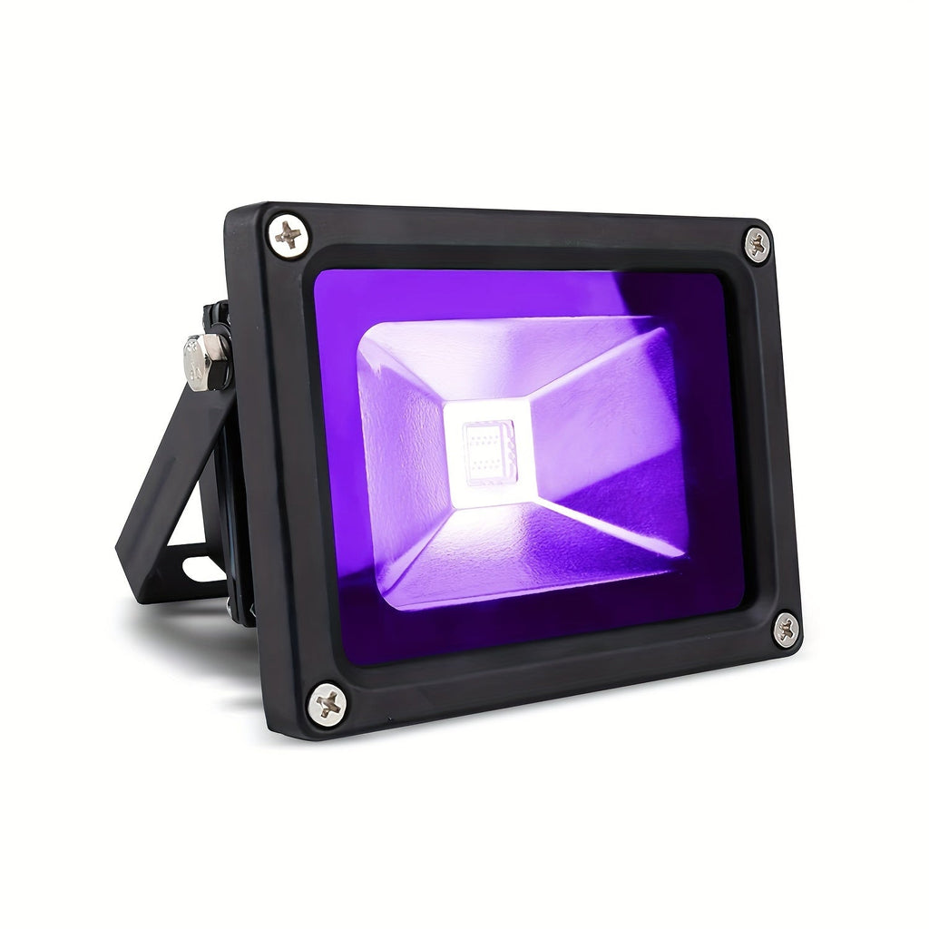 UV Black Light 10W LED Blacklight Flood Light IP44 Waterproof - 21 LEDs 385-400nm Covers 100 Sq Ft, 180¡ã Adjustable Bracket, Plug-In for Glow Party Halloween Bedroom Neon Poster Body Paint Decoration