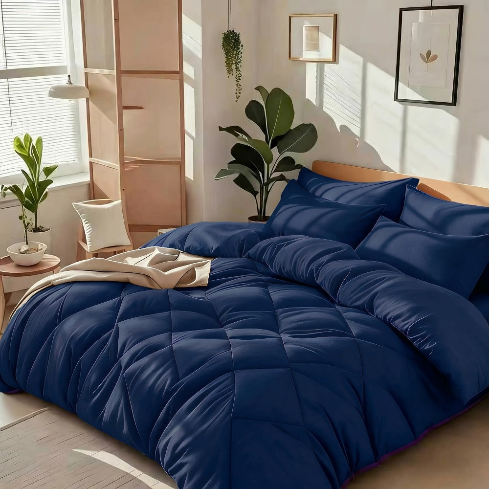 Cooling Comforter Set 2/3 Pcs ¨C Soft Fluffy Microfiber Lightweight Breathable Quilt, Rhombus Grid Solid Color Bedding for All Seasons, Twin Queen King ¨C Multiple Colors Available