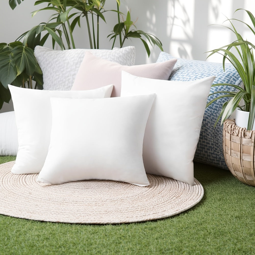 Pillow Inserts Square Indoor Outdoor Decorative Cushion Filling - Woven Fabric 200g+ Stuffing for Throw Pillows Couch Sofa Patio, White, Pack of 2 or 4, Multiple Sizes 12x20 16x16 18x18 20x20 22x22
