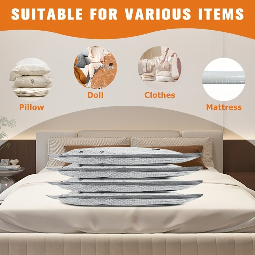 Vacuum Storage Bags with Electric Pump USB Wireless Space Saving Compression Bags for Clothes Blankets Duvets Pillows Bedding Travel Camping Wardrobe Organizer