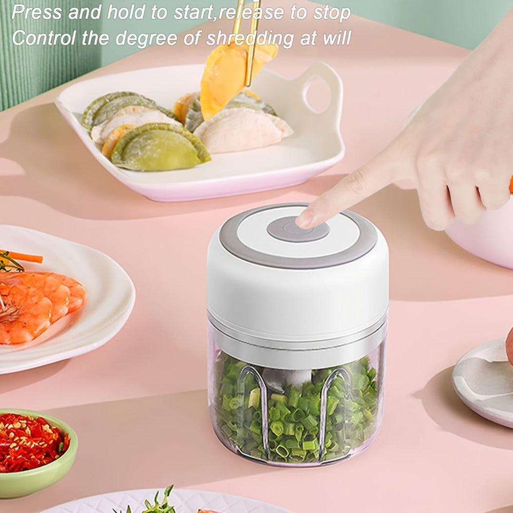 Mini Food Processor USB Rechargeable Electric Chopper 9.47oz ¨C Portable Wireless Meat Grinder & Blender for Garlic, Vegetables, Fruit, Ginger & Chili, Compact Kitchen Tool for Home Office Travel