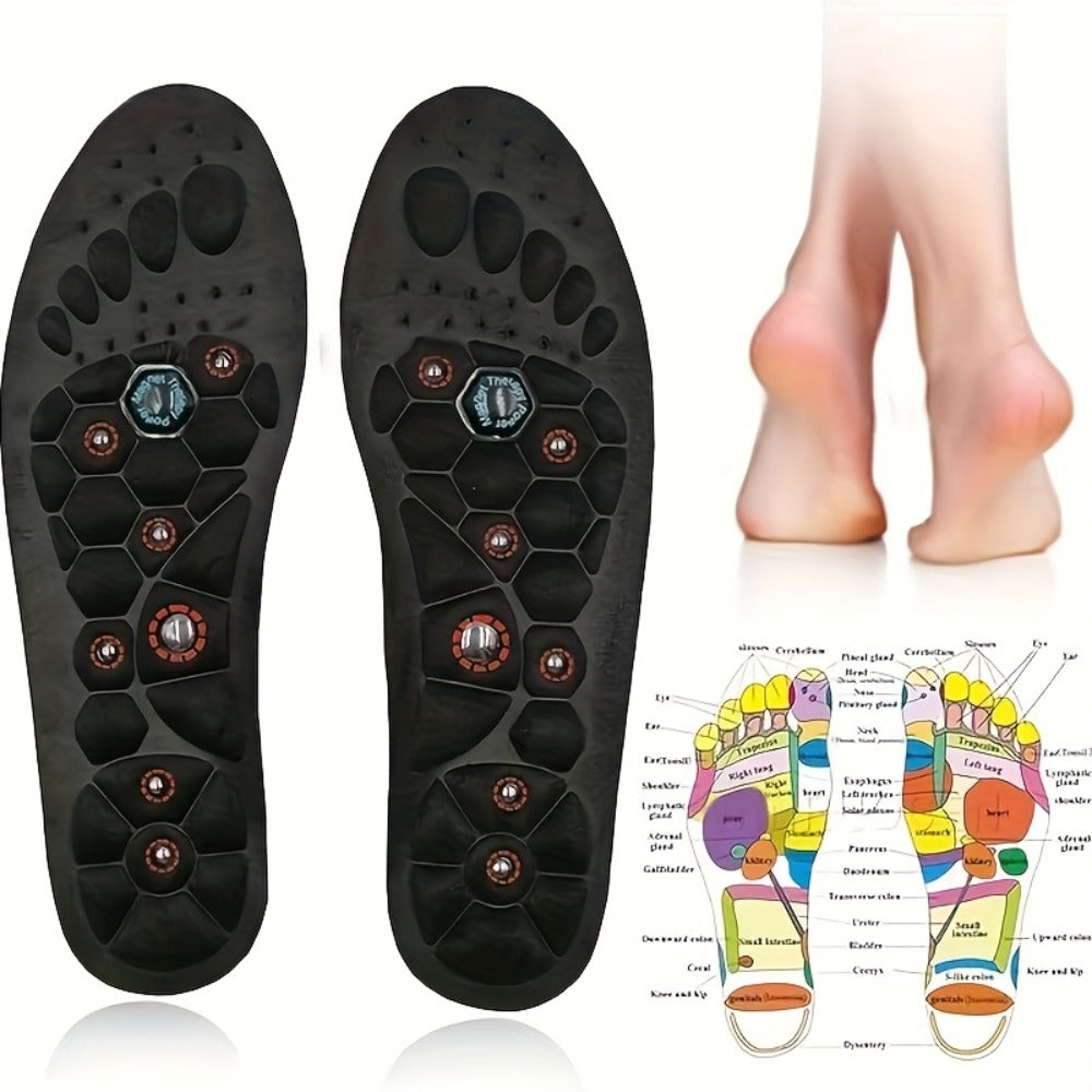 PU Massage Insoles Acupoint Arch Support ¨C Breathable Sports Sole Buffer, Foot Reflex Comfort Insole for Men & Women, 3 Sizes