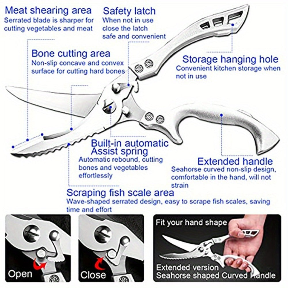 Kitchen Knife Set 3/7pc Professional Chef Knife Set with Butcher Boning Scissors | Stainless Steel Cooking Knives for Home Hotel Camping