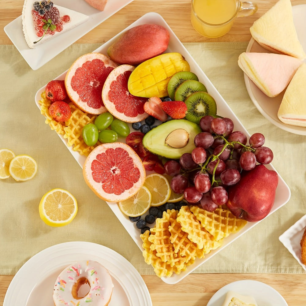 Serving Tray Set of 4 ¨C Reusable Plastic Platters for Fruit, Cookies, Dessert & Snacks | Kitchen Party Organizer
