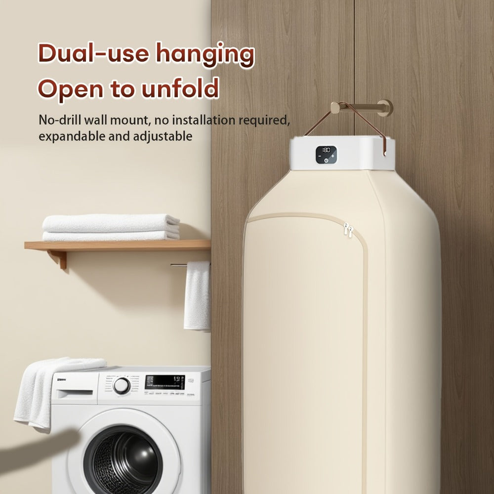 Portable Electric Clothes Dryer 600W Dual Mode Warm Hot Air Timer 1H 2H 8H Compact Mini Dryer Machine with Dryer Bag for Apartments Dorms RVs Travel Small Spaces