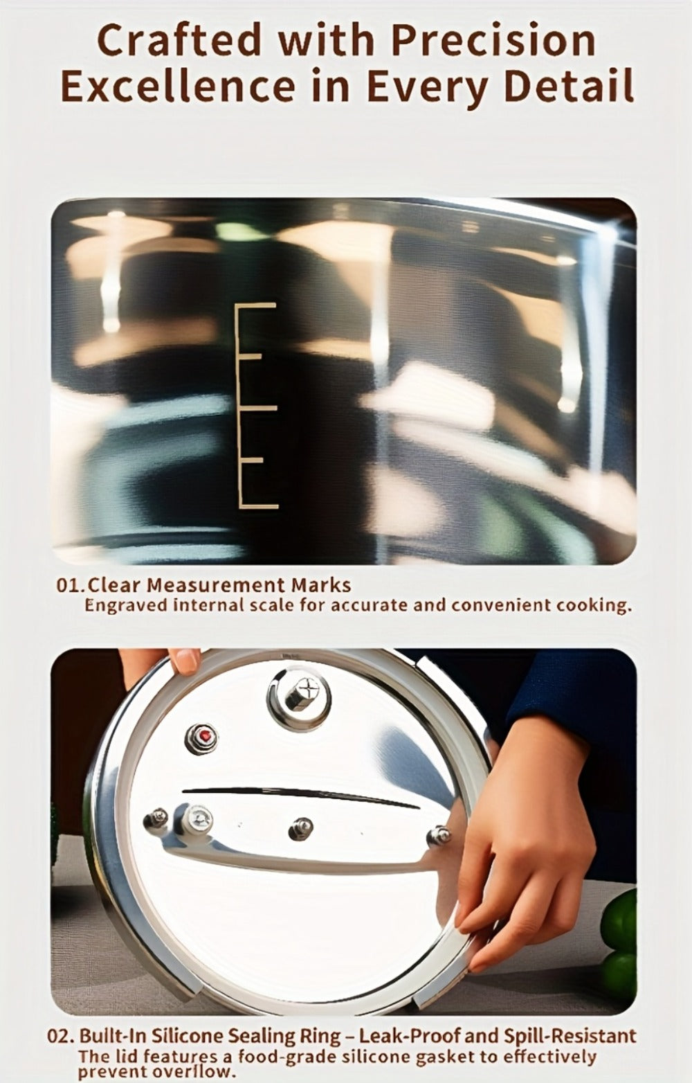 Pressure Cooker Stainless Steel with One-Twist Lock Lid ¨C Heavy-Duty Induction & Gas Compatible Stew Pot in 1.32gal, 1.59gal & 2.11gal, Dishwasher Safe Family Soup Cooker for Daily Cooking