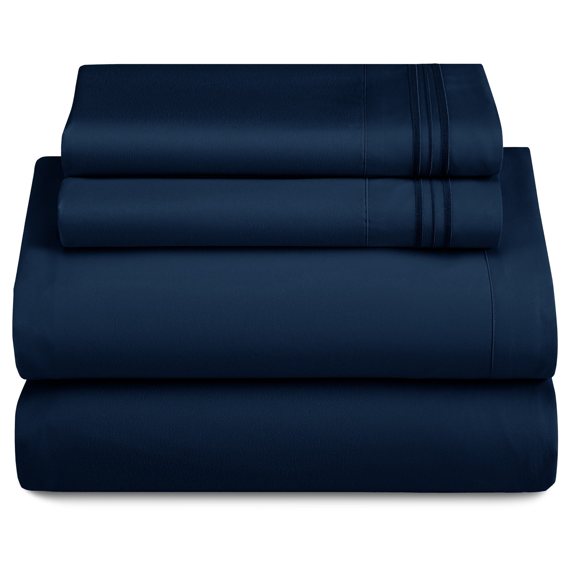 Bed Sheets Set 4-Piece Microfiber 1800 Series Deep Pocket Fitted Sheet Flat Sheet Pillowcases Soft Breathable Wrinkle Fade Resistant Twin Full Queen King Cal King 20 Colors
