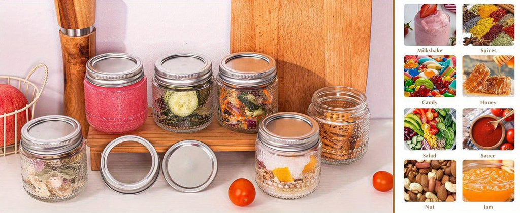 Mason Jars 8oz with Lids 12 Pack ¨C Clear Glass Canning Jars with Silver Metal Lids, BPA-Free Food-Grade, Dishwasher Safe ¨C for Storing, Pickling, Honey, Jam, Candles & DIY Crafts