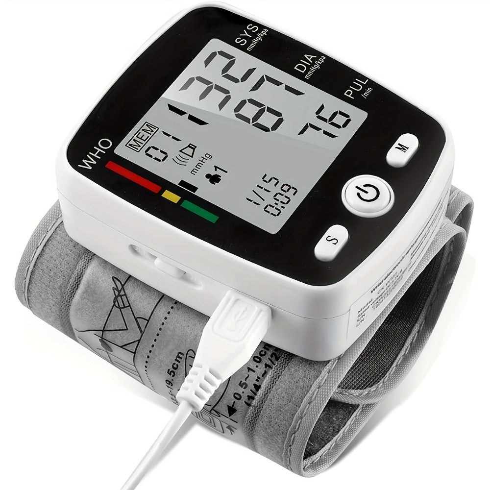 Wrist Blood Pressure Monitor Rechargeable - Digital BP Monitor with Large LCD, Voice Broadcast, 2¡Á99 Memory & USB Charging, Portable Wrist Cuff for Home & Travel, Optional Bundle with Pulse Oximeter