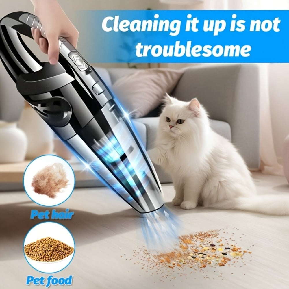 Handheld Vacuum Cleaner Cordless Portable USB Rechargeable Strong Suction Aluminum Fan Blade Mini Vacuum for Car Interior Home Office Desk Crevice Sofa Pet Hair Dust Crumbs