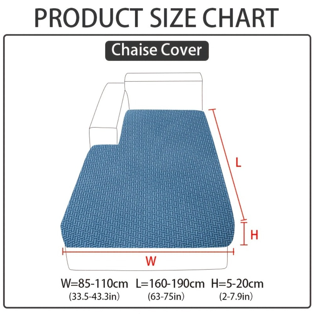 Jacquard Stretch Sofa Cover Non-Slip | Elastic Wear-Resistant Couch Slipcover, Polyester Jacquard Fabric, 1 to 4 Seat Sectional L-Shape, Armrest Backrest, Machine Washable