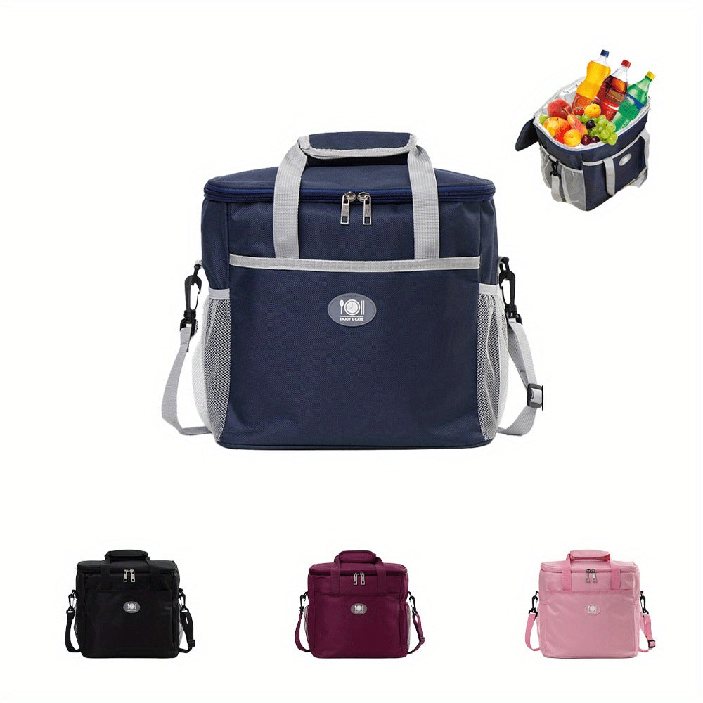 Insulated Lunch Bag Large Capacity Thermal Leakproof Lunch Tote with Shoulder Strap Heavy Duty Oxford Cloth Lunch Box Keeps Food Hot Cold for Work School Picnic Travel Adults Kids