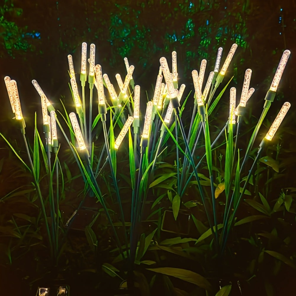 Solar Bubble Pathway Lights Outdoor 4 Pack ¨C IP44 Waterproof Acrylic Reed Stake Lights Auto On/Off Dusk to Dawn | Warm White Solar Powered LED for Garden, Yard, Driveway, Walkway & Patio Decor