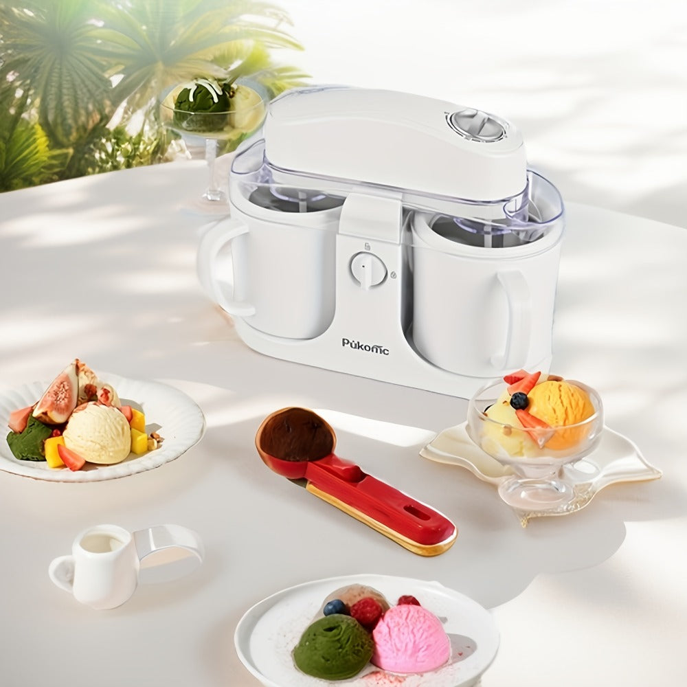 Ice Cream Maker 1 Quart Homemade Ice Cream Machine for Soft Serve Frozen Yogurt Smoothies Gelato Easy Clean Separate Bowl Design Compact Electric Dessert Maker