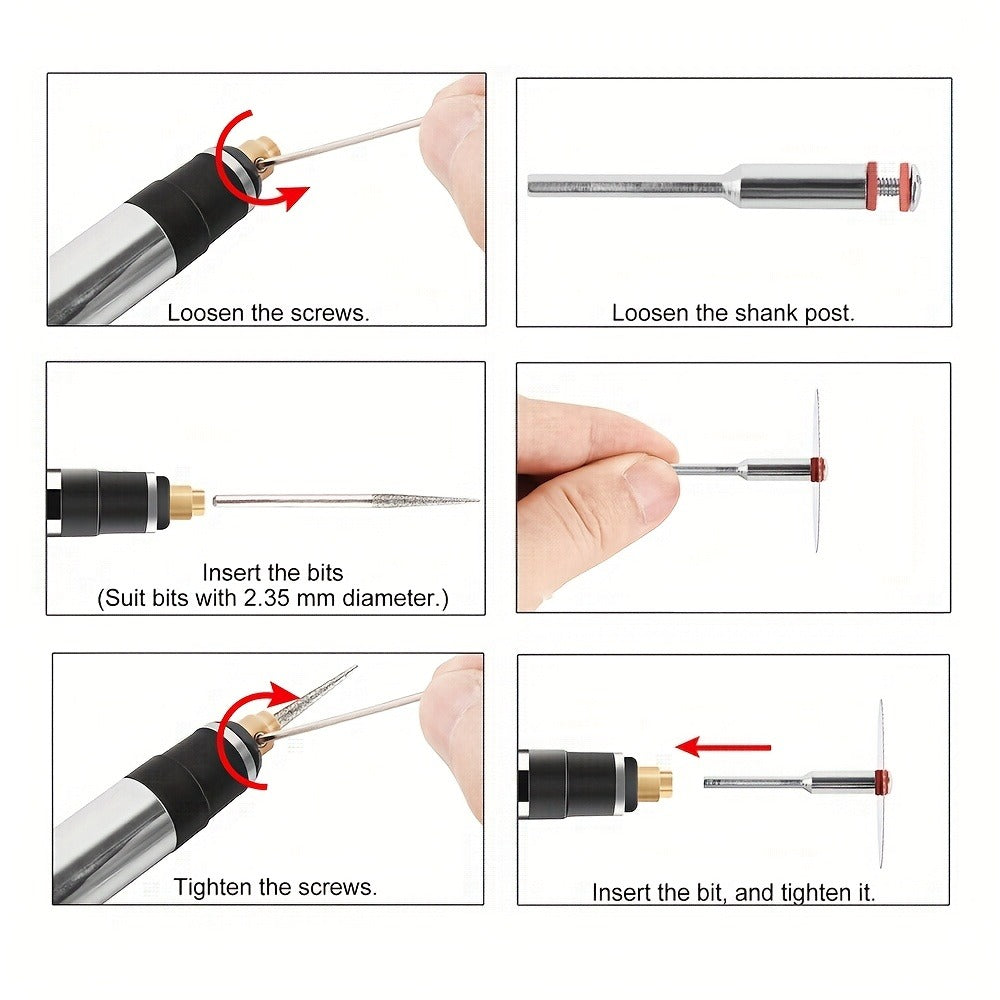 Mini Rotary Tool Kit - Wireless USB Rechargeable Micro Drill Carving Pen for Cutting, Carving, Drilling, Polishing & Buffing (58/74/83 Pcs)