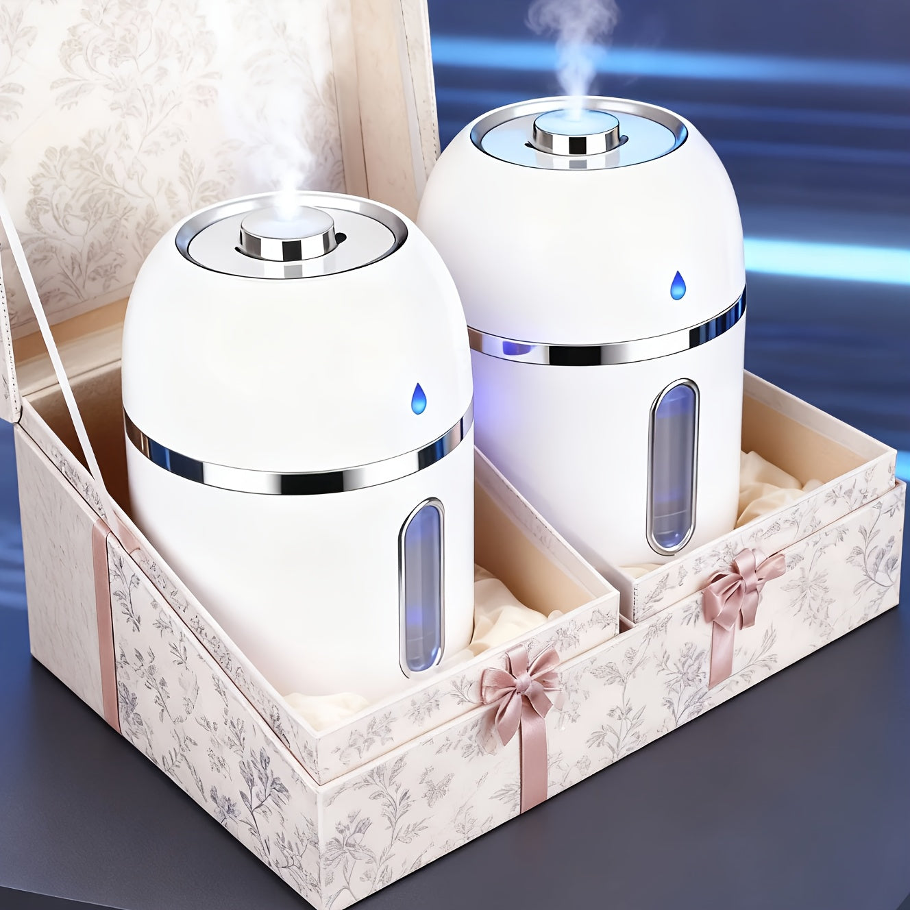 Aromatherapy Mist Humidifier USB Powered Night Light Low Noise Energy Efficient for Indoor Car Air Refreshing Plant Health Calming Body Mind Bedroom Office 2pcs