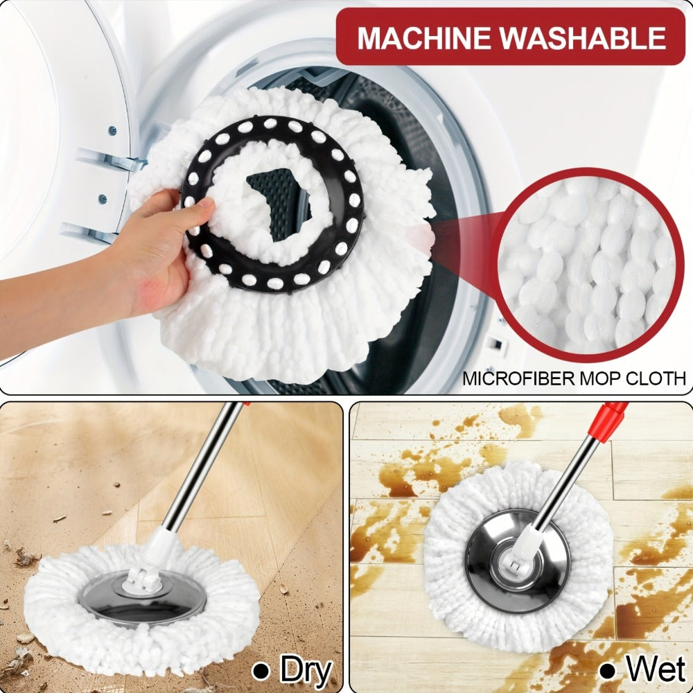 Microfiber Spin Mop Replacement Heads 8 Pack, 360¡ã Universal Mop Refills for Standard Spin Mop Buckets, Machine Washable Reusable Mop Pads for Hardwood, Tile, Laminate & Marble Floors ¨C Round & Triangle
