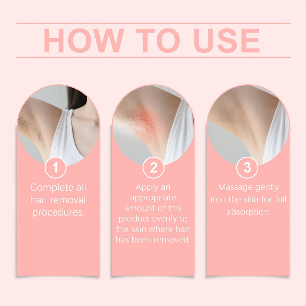 Post-Shave Hair Removal Oil for Women ¨C Strawberry Scent, Hyaluronic Acid & Linolenic Acid, Moisturizing Skin Softener, Portable, 3.04 fl oz