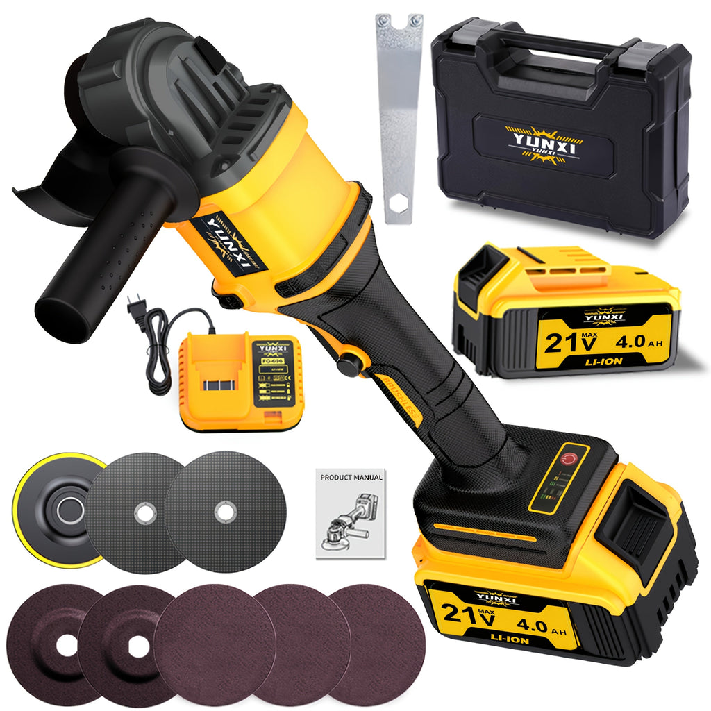 Rechargeable Angle Grinder Cordless Lithium Battery Polishing Rust Removal Tool Lightweight Handheld Grinder for Men Women