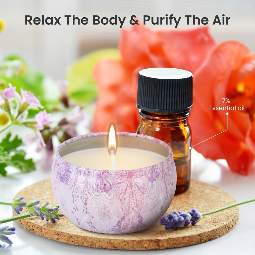 Soy Wax Candles Gift Set 12 Pack | 2.2oz Essential Oil Aromatherapy Candles 8-12 Hour Burn | Relaxation Bath Yoga Home Decor Gift for Women Christmas Valentine's Day