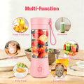 Mini Blender USB Rechargeable 380ml - 6-Blade 22000RPM High-Speed Portable Blender Cup, 304 Stainless Steel, Self-Cleaning, for Smoothies, Shakes & Protein Drinks, Home, Office & Travel, Pink Green Black