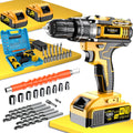 Cordless Impact Drill Set 21V - Wireless Power Drill with Battery & Quick Charger, Multifunctional Tool Kit for Home Repair, DIY Projects & Family Use, Multiple Configurations Available (Gift for Men)
