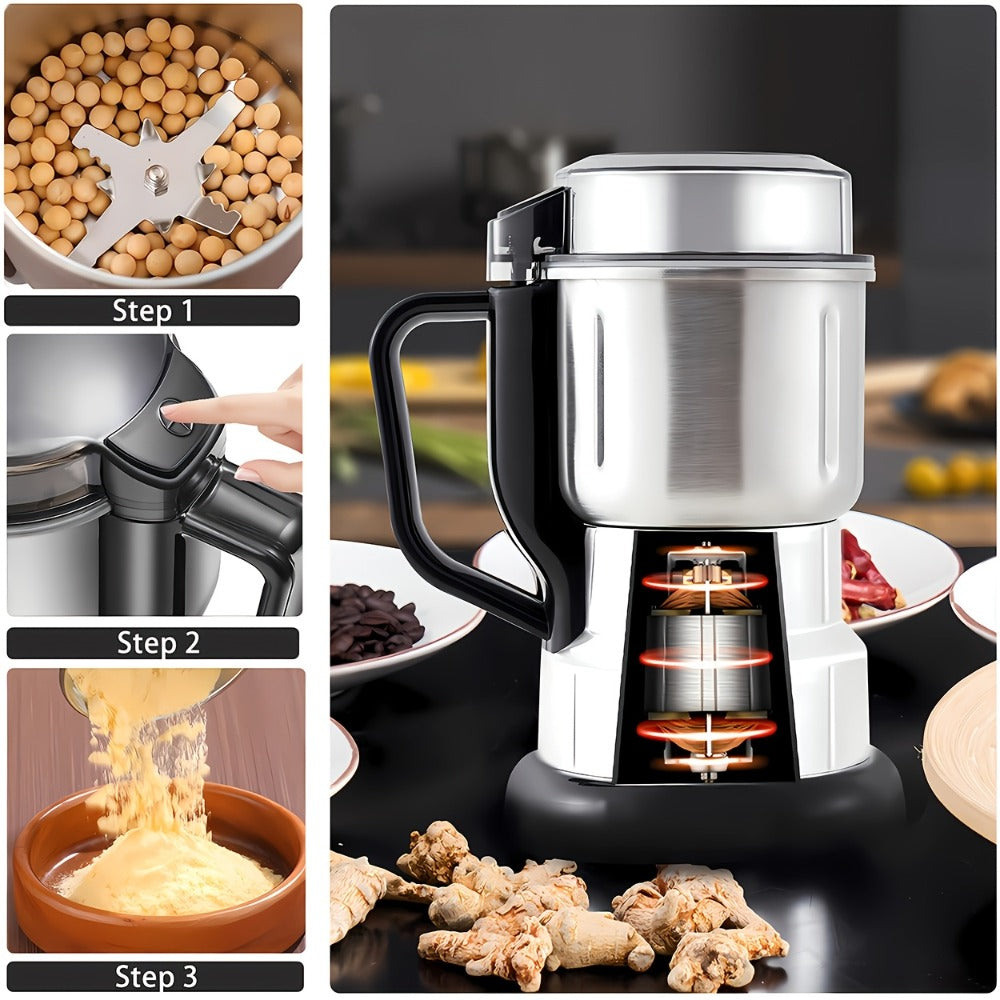 Electric Spice Grinder 300W ¨C Multifunctional 304 Stainless Steel Coffee Bean Herb Seasoning Grain Grinder Machine for Kitchen, Large Capacity, Powerful & Fast