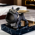 Resin Pug Bulldog Decorative Tray Statue | Dog Tray Organizer for Keys Jewelry Candy Earrings | Modern Art Home Decor Sculpture for Entryway Desk Office Dining Table | Unique Dog Lover Gift