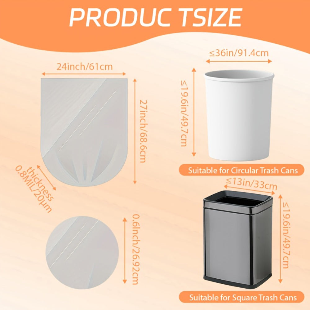 13 Gallon White Roll Garbage Bags Leak Proof Large Capacity Kitchen Trash Bags for Kitchen Living Room Bathroom Waste Bin 26 Count 62 Count 104 Count