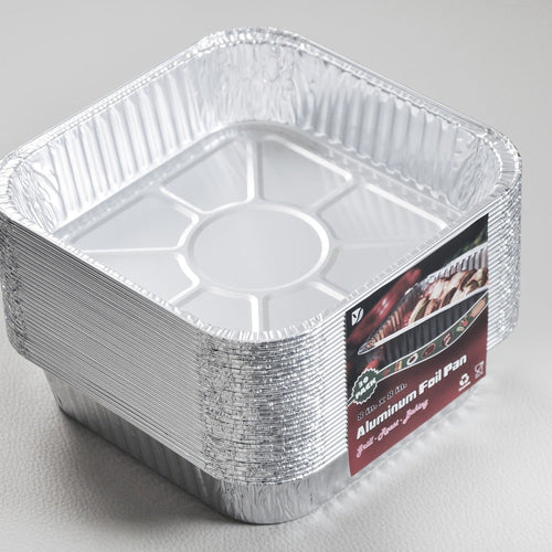 Aluminum Foil Pans 8x8 Inch 30 Pack with Lids Disposable Square Cake Pans ¨C Baking Cooking Freezing & Meal Prep Containers, Stackable Foil Baking Pans for Brownies Lasagna