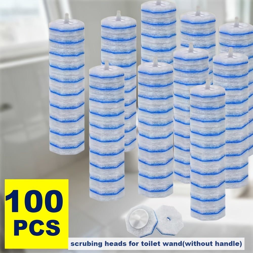 Toilet Brush Refill Heads 18/48/100 Pack Compatible with Clorox ToiletWand - Premium Upgraded Fiber Bristles for Deep Toilet Cleaning, Disposable Replacement Heads for Toilet Wand Scrubber