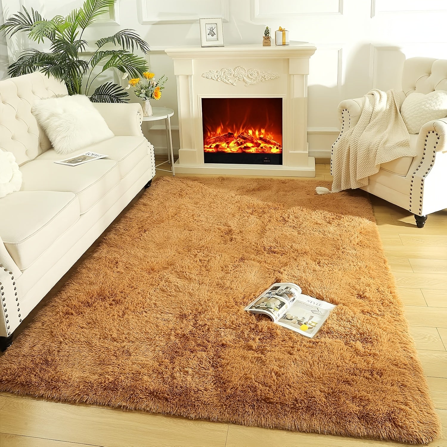 Fluffy Area Rug Large Soft Shag Carpet for Living Room Bedroom ¨C Non-Slip Ultra Thick Plush Floor Mat, Multiple Sizes & Colors, Home Decor