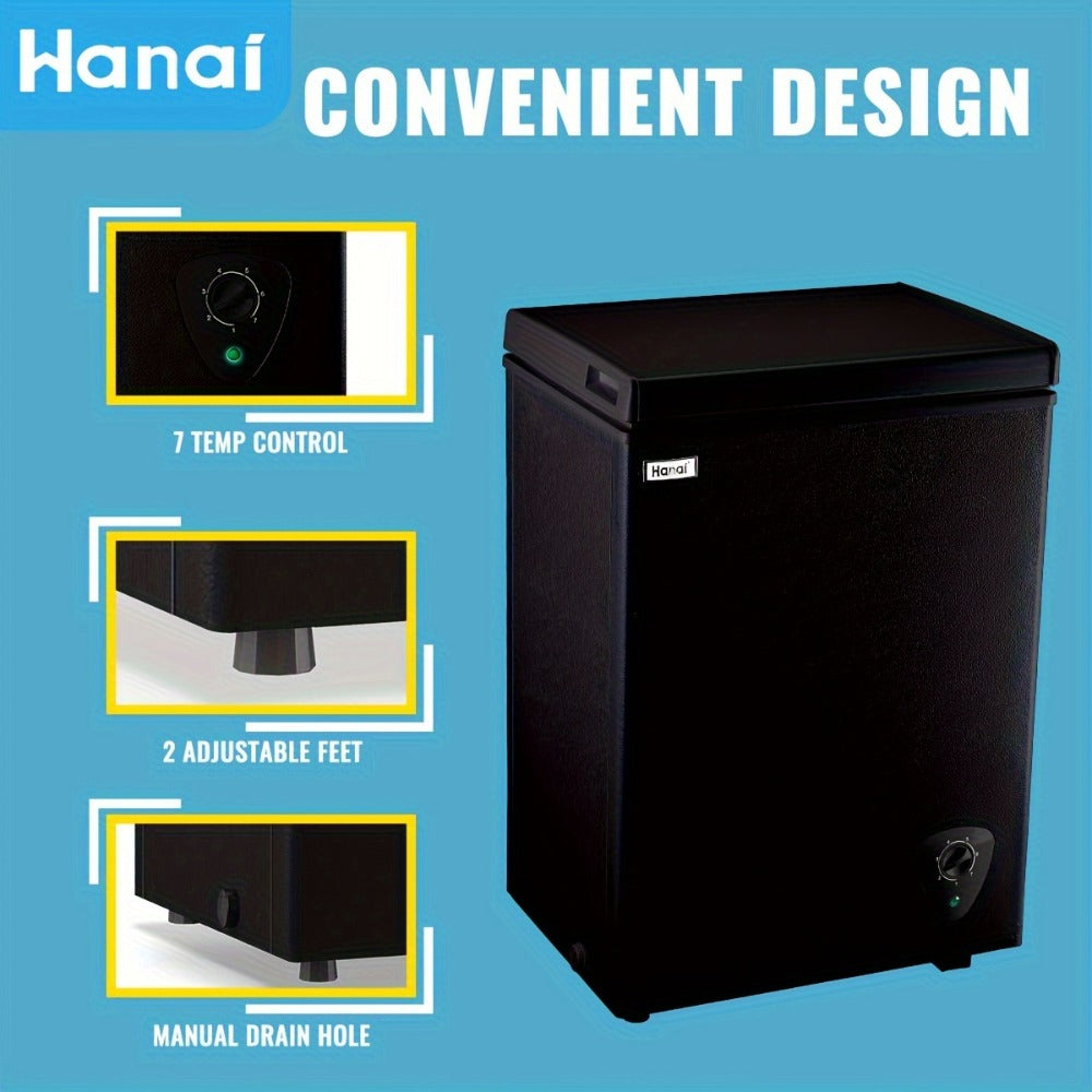 Chest Freezer, Compact Mini Deep Freezer with 7-Level Temperature Control (-11.2¡ãF to 50¡ãF), Low Noise R600a Compressor, Removable Basket ¨C 3.8 Cu Ft Upright Freezer for Dorm, Apartment, Garage & Home Kitchen