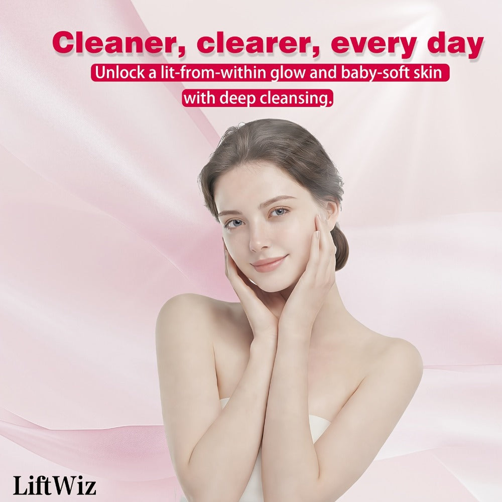 Silicone Facial Cleansing Brush Electric Face Scrubber 12000 Vibrations IPX7 Waterproof USB Rechargeable Heat Massage Deep Pore Cleansing Exfoliator for Sensitive Skin Blue Black Rose Red Pink