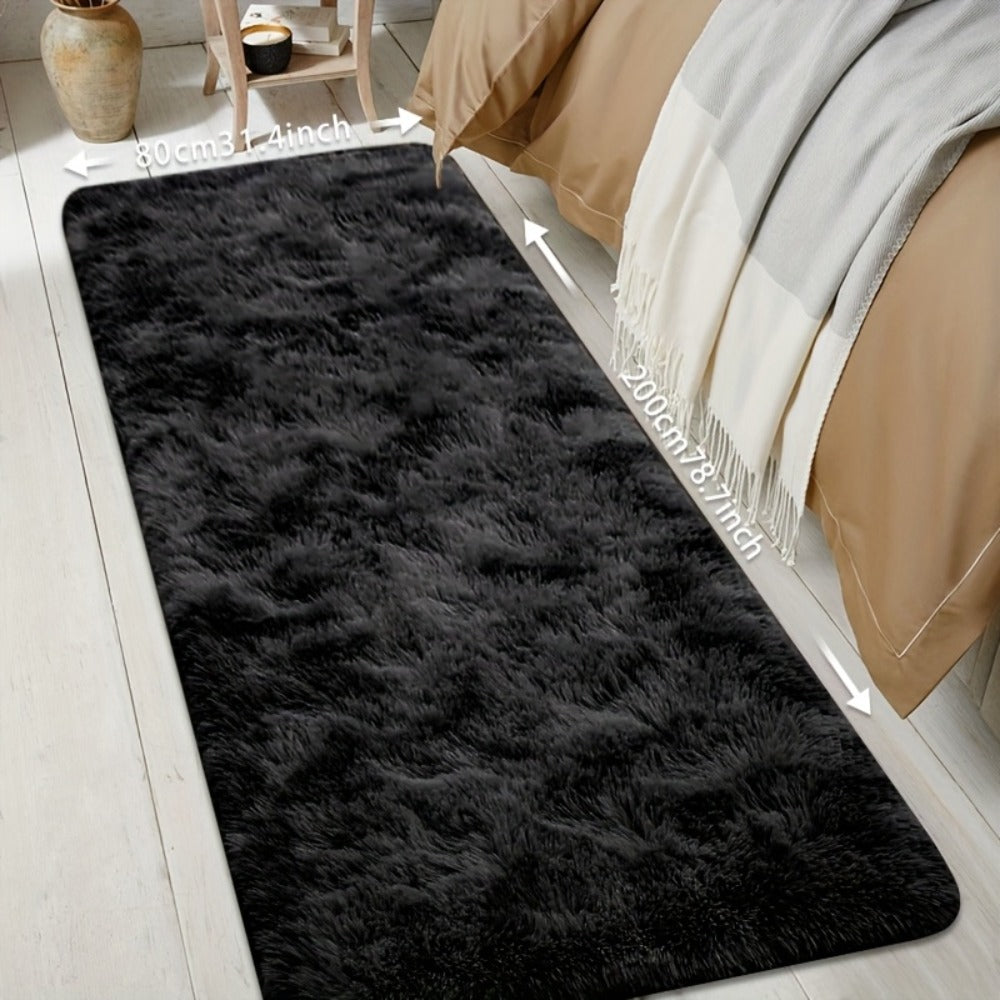 Tie-Dye Plush Fluffy Mat Absorbent Non-Slip ¨C Luxury Soft Bathroom Rug for Living Room & Bedroom, Modern Home Decor Floor Mat, 31.5x78.7 in ¨C Light Grey, Dark Gray, Light Pink, Black