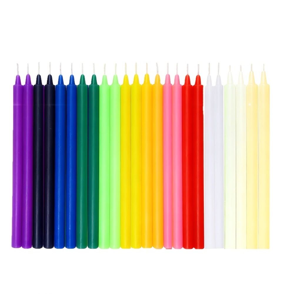 Colored Chime Candles Spell Candles Set Unscented Taper Candles 6.3in for Witchcraft Altar Ritual Meditation Prayer ¨C 12 Assorted Colors, Halloween Gothic Decor, Magic Candle Holder Compatible