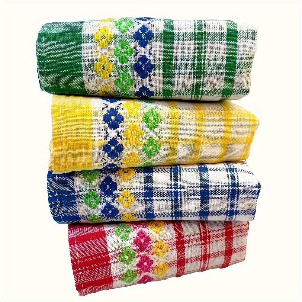 Kitchen Towels 4-Pack 18x28 Inch Extra Large Absorbent Dish Towels Set - Super Soft Quick Dry Farmhouse Stripe Tea Towels, Machine Washable