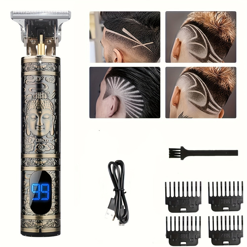Vintage Bronze LCD Lighter - Novelty Antique Style Windproof Lighter with Dragon Skull Buddha Mustache Design - Unique Collectible Gift Lighter for Men, Cool Gadget Lighter for Smokers